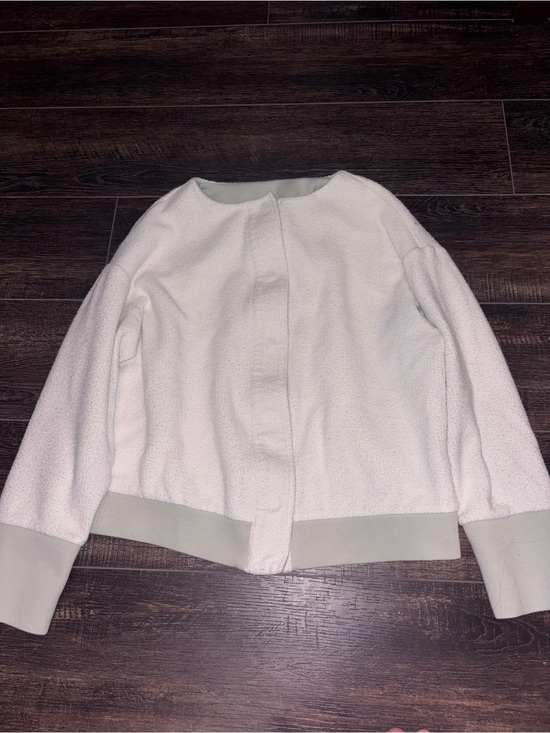 Varley Jackets & Blazers - Varley Cream Teddy Bouclé Jacket with Contrast Hem